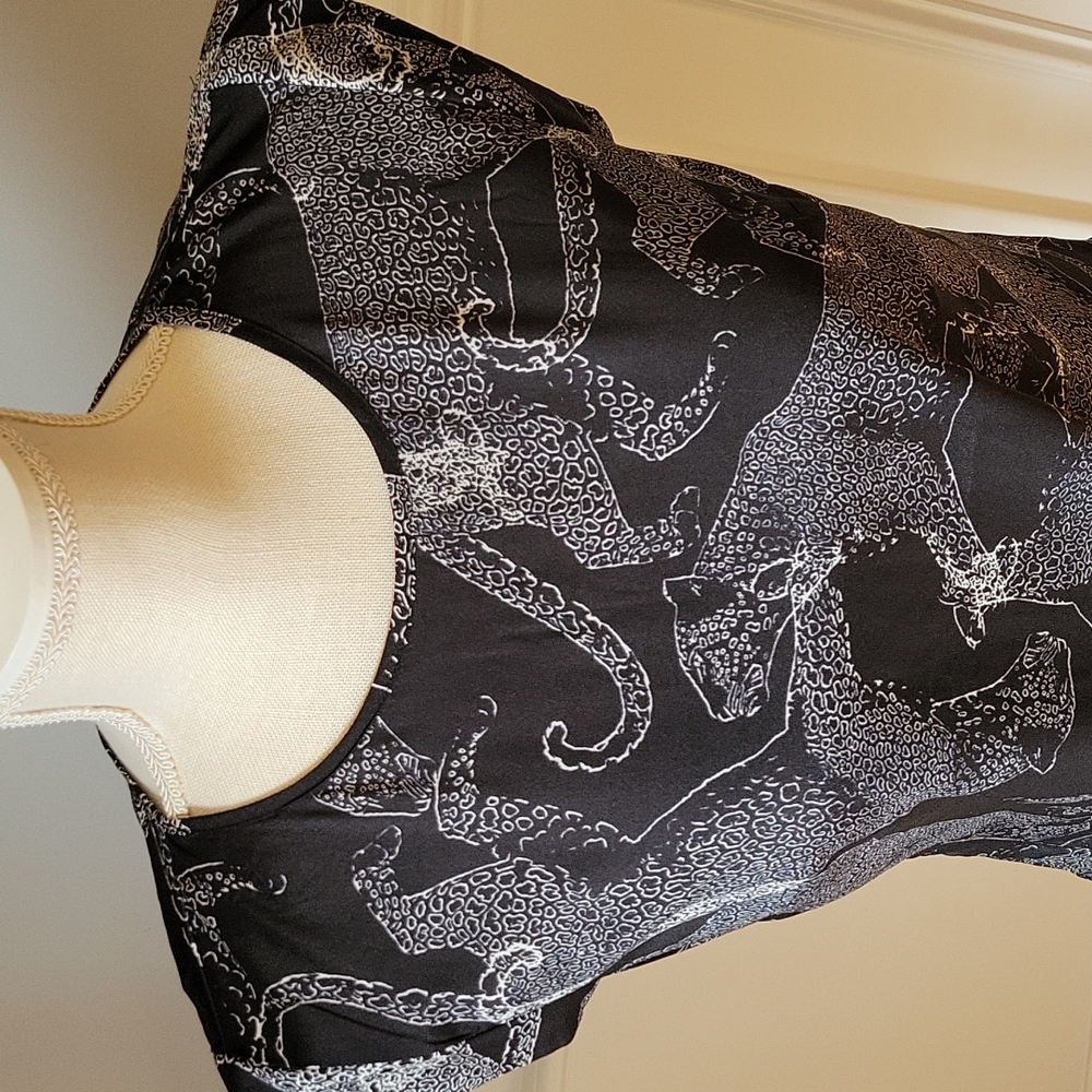 The Limited Black Cheetah Print Blouse Cap Sleeves Women Size XS - Picture 2 of 6